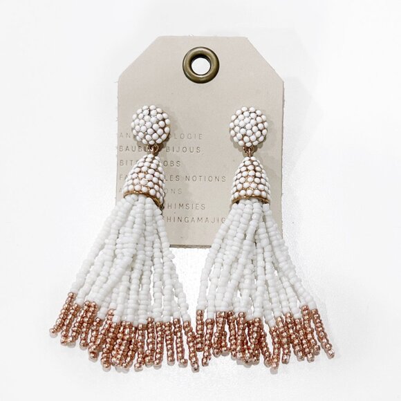 Anthropologie Beaded Tassel Earrings - Picture 1 of 5